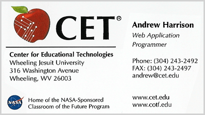 my cet business card