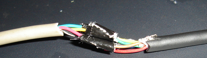LSDj wires spliced and wrapped