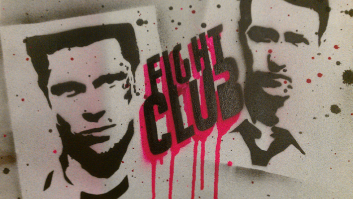stencil graffiti - fight club