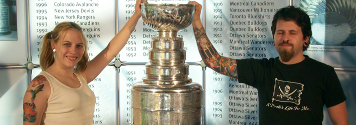 nina and xero with the stanley cup