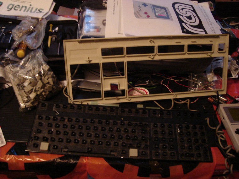 a keyboard in pieces