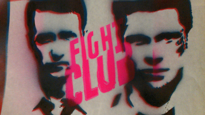 stencil graffiti - 3D fight club print